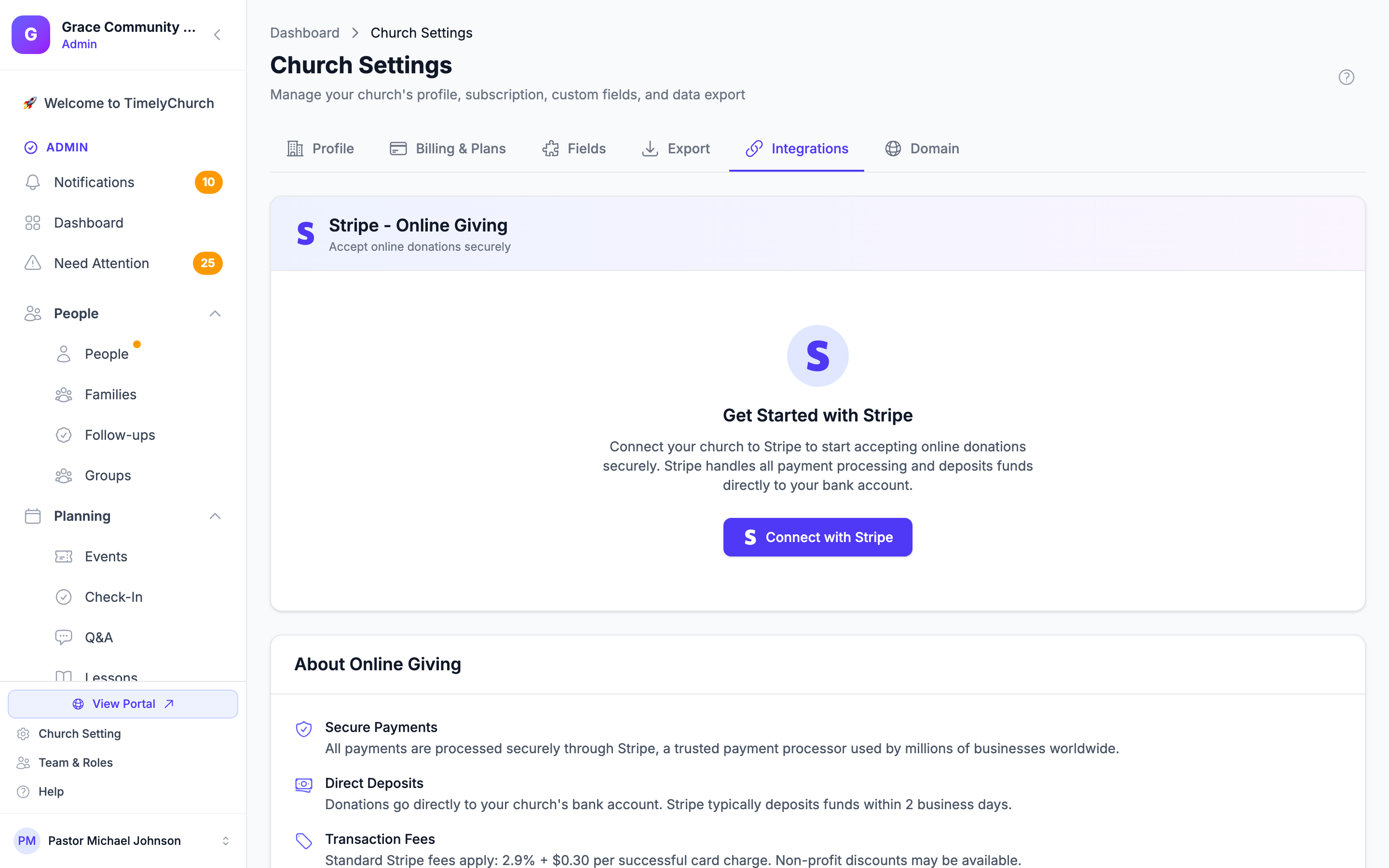 Fluxo de onboarding do Stripe mostrando telas de informações comerciais, conta bancária e upload de ID
